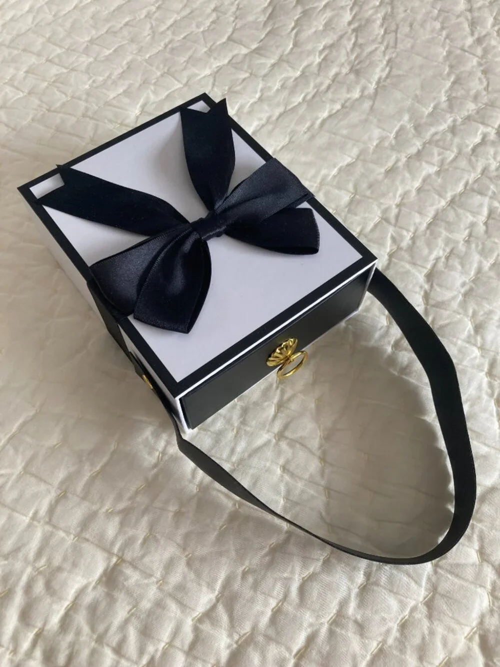 Walmart Empty Storage Gift Box with Handle and Decorative Bow